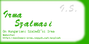 irma szalmasi business card